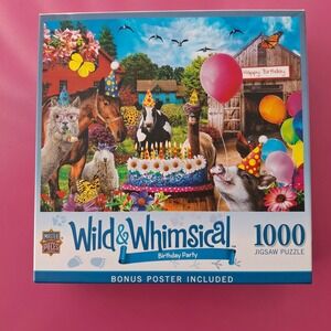Master Pieces Wild & Whimsical 1000 Pieces Animal Birthday Party Jigsaw Puzzle